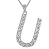 Jewmon Initial Necklace 925 Sterling Silver Cubic Zirconia Alphabet 26