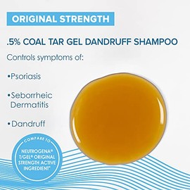 True+Real Therapeutic Plus Tar Gel Anti-Dandruff Shampoo 0.5% Coal Tar, 16 Fl Oz, Original Strength
