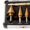 5Pcs Step Drill Bit HSS Ti Coated Triangular Shank Power