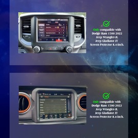 EUEKY 13-23年 Ram 1500 2500 3500 8.4inch / 2023-2013 Dodge Ram 1500 2500 3500 Tempered Glass 2023 Ram Accessories 8.4Inch