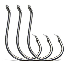 Circle Hooks Fishing Hooks Tackle - 120pcs 2X Strong Saltwater Fishing Hooks Octopus Circle Hooks Customized Offset Sport Circle Hook for Catfish Bass Size 4/0