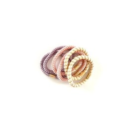 Luxe Ponytail Holders, Set of 6 (Champagne Blush)