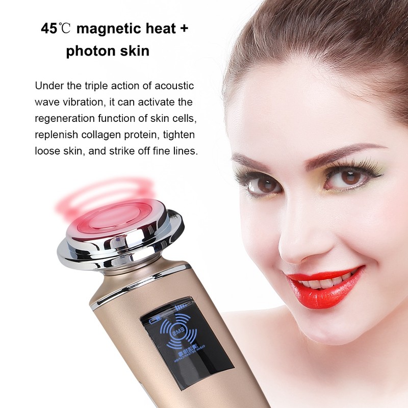 Ultrasonic Magnetic Photon Therapy Cleansing Firming Lifting Beauty Machine Device