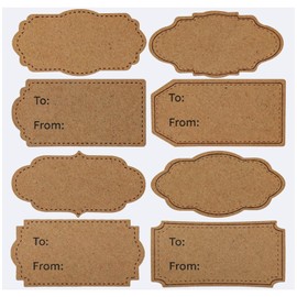 Natural Brown Kraft to and from Gift Tag Stickers 1.2"X2.4", Brown Kraft to from Present Labels Adhesive Gift Labels Sticker Christmas Holiday Present Labels, 240 Pcs