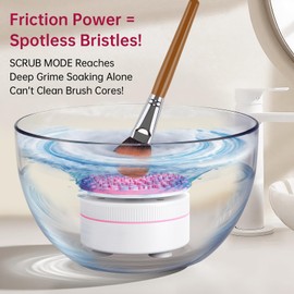 Norate Makeup Brush Cleaner, Stocking Stuffers for Women, Moms, Teen Girls, Electric Makeup Brush Cleaner Machine Solution, Removes Residue from Makeup Brushes with Deep-Clean Cruelty-Free Shampoo