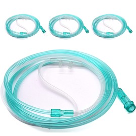 Global Stay Soft Adult Nasal Cannula with 7ft Soft Green, Universal Connector, Kink Resistant, Lightweight Tubing - 3 Pack