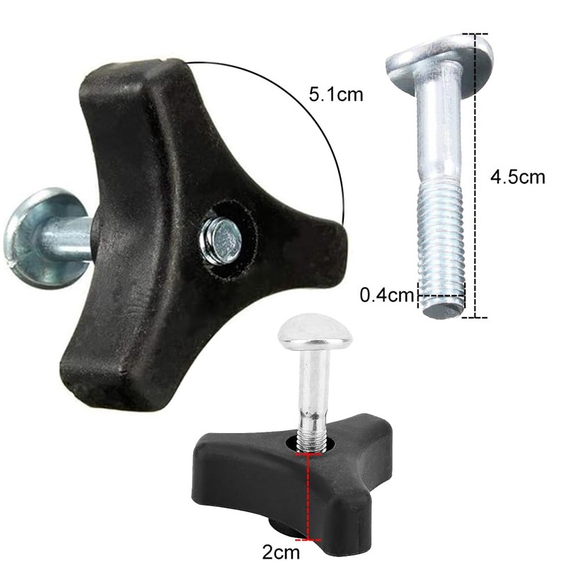 Triangle Handle Knob Nut Screw, Lawnmower Wing Nut Screw Bolt,