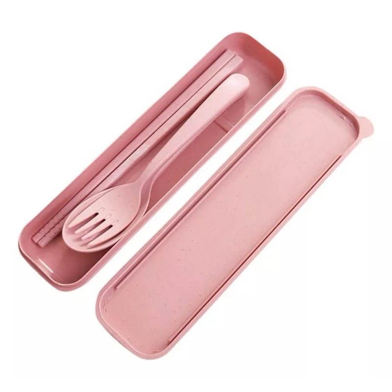 Universo en Linea Set Cubiertos Ecológicos Portátiles Biodegradable Con Caja