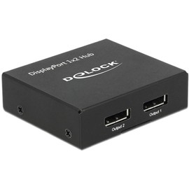 DeLOCK 87691 DisplayPort video splitter 87691, DisplayPort, 0.3 m, 1920 x 1080 (HD 1080),2560 x 1440, 3840 x 2160 pixels, 60 Hz, Black