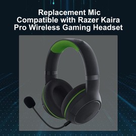 SPTSSWET Replacement Microphone Compatible with Razer Kaira Pro Wireless Gaming Headset Detachable Game Mic Boom Professional Clear Crystal Sound Noise Isolation Mic with Windscreen,3.5mm Black