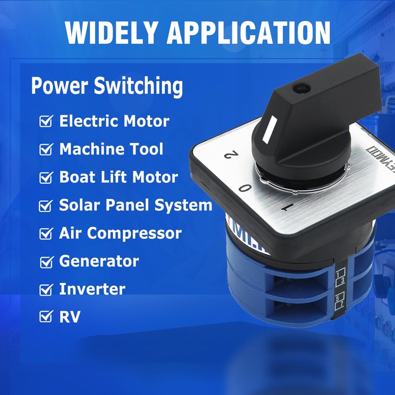 KEYMOO 32A Rotary Changeover Switch, 660V 3 Position 2 Phase