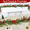 6ft Artificial Cedar Christmas Garland with Red Berry Clusters Pinecones