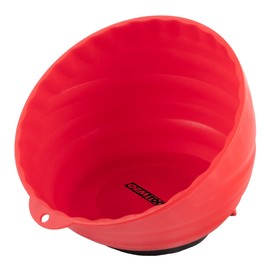 OEMTOOLS 25333 Red Magnetic Nut Cup, Curved Magnetic Parts Tray Holds Up to 5 Pounds, Attaches To Metal Surfaces, Multi-Use Nuts And Bolts Organizer Made From Durable ABS Plastic