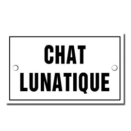 BONNECAZE CHAT LUNATIQUE (CRAZY CAT) FRENCH ENAMEL METAL PLAQUE - FREE SHIPPING !!!