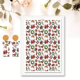 10 Pack Christmas Clay Transfer Paper for DIY Arts Crafts, Xmas Jingle Bell Wreath Socks Design Magic Water Polymer Clay Transfer Paper for Polymer Clay Earrings Jewelry Making Supplies 5.82X3.93 inch