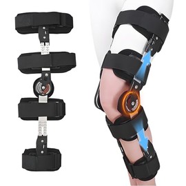 Rodillera Ortopédica Mecánica Ajustable Graduada 0-120, Inmovilizador de Rodilla con Ajuste de Longitud y Ángulo, Soporte para Ligamentos de Rodilla, 