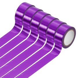 uxcell 6 Rolls Foil Washi Tape 5.5 Yards x 0.6" Solid Foil Decorative Tape Metallic Color Masking Tape for Arts & Crafts Labeling DIY Scrapbooking Planner Gift Wrapping, Purple