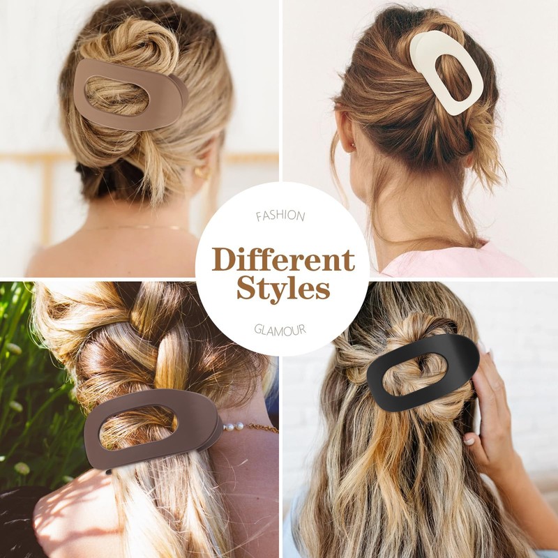 Flat Hair Clips Round Lay Down Hair Claw Clips for