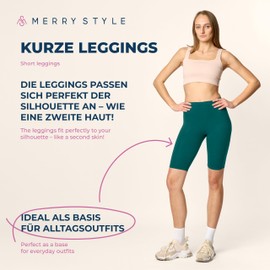 Merry Style MS10-145 Women's Shorts Short Leggings Comfortable Viscose Cycling Shorts, emerald green