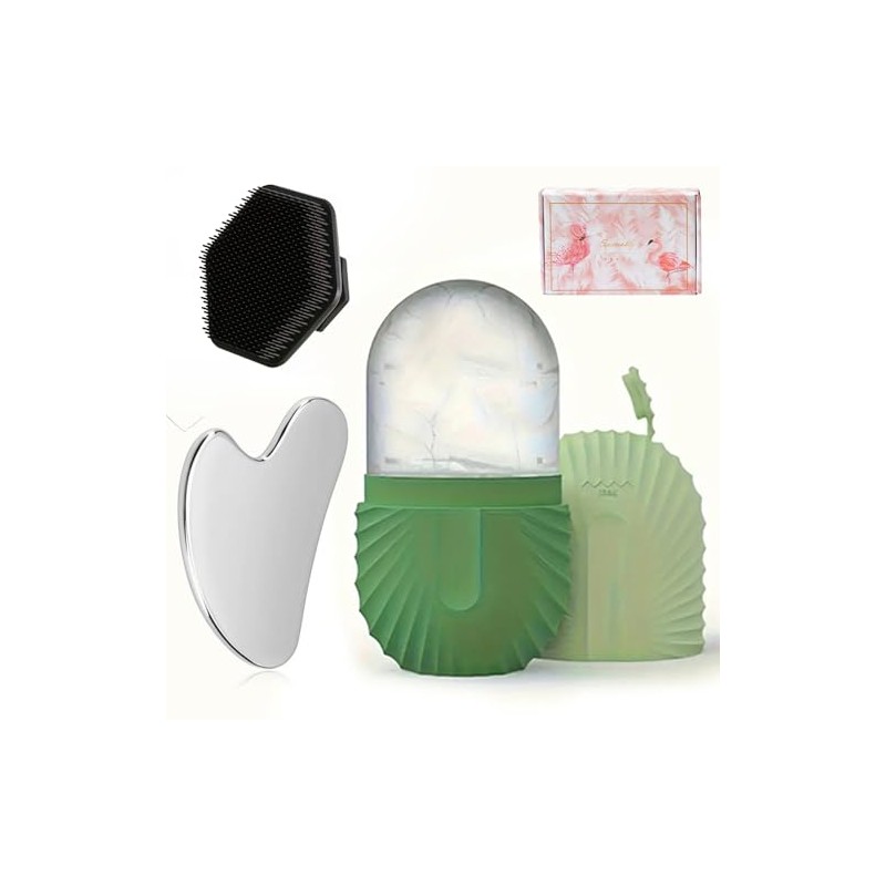 Juego de compresión facial de tres piezas con rodillo de