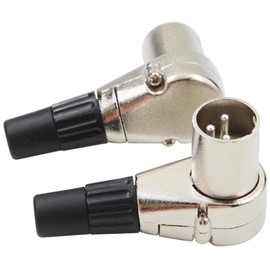 BEKER 2 Pack of Adjustable Right Angle 3 Pin XLR Male Connectors - Pro Audio DJ Band XLR 7 Position Plugs XLR Male Female Plug Jack Right Angle 3 Pin Mic Microphone Speaker Audio Cable Connector