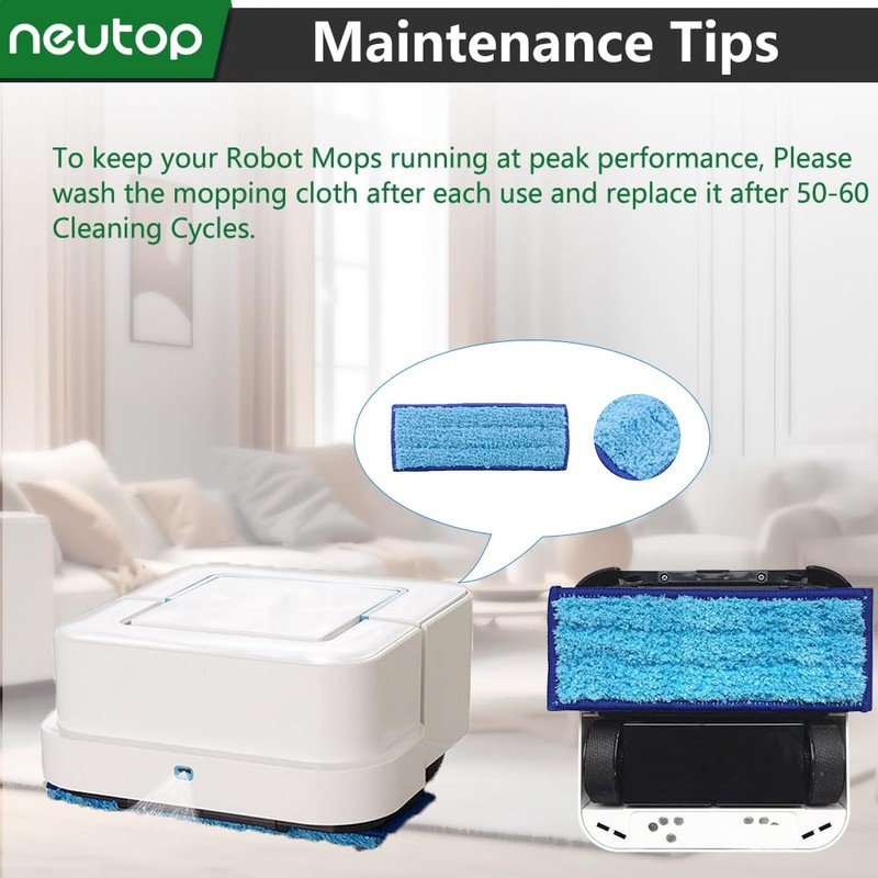 neutop Replacement Washable and Reusable Wet Mopping Pad Compatible with