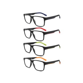 MODFANS Reading Glasses Men Oversized Readers,4 Pack Large Blue Light Reading Glasses for women Rubber Temple with Spring Hinge Eyeglasses 4.5