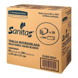Kimberly-Clark Toallas Interdobladas Kimberly-clark Sanitas 2000 Piezas