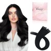 Vlasy Clip in Hair Extensions Real Human Hair, 2 Pcs