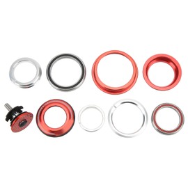 Viaron Bicycle Bearing Headset Aluminum Alloy Mountain Bike Headset for Cone Straight Tube ForkRed