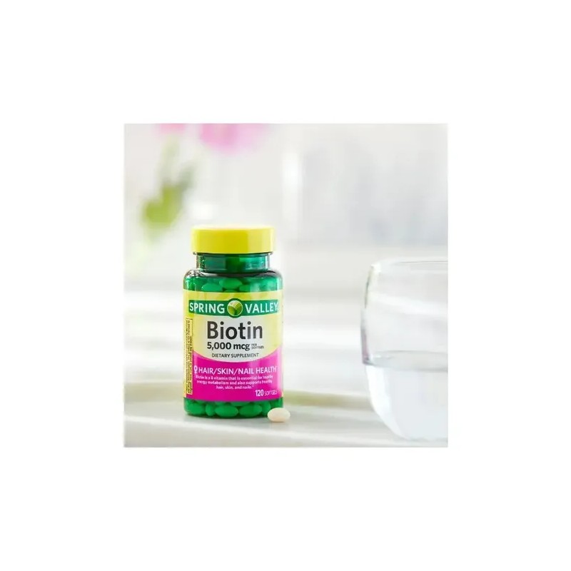 Biotina 5,000mcg 120 Caps Cabello Uñas Piel Biotin Spring Va