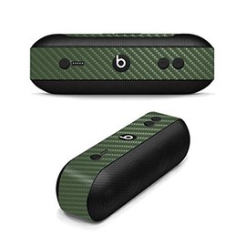 MightySkins Carbon Fiber Skin for Beats by Dr. Dre Pill Plus - Solid Olive | Protective, Durable Textured Carbon Fiber Finish | Easy to Apply, Remove, and Change Styles | Made in The USA