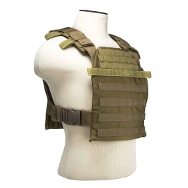 NcSTAR Vism Vism Rapid Protection Fast Heavy Duty Plate Carrier MOLLE M- 4XL Adjustable  - 10x12, Tan