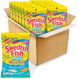 SWEDISH FISH Mini Tropical Soft & Chewy Candy, 12 - 8 oz Bags