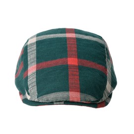 WITHMOONS Cotton Plaid Newsboy Flat Cap Ivy Cabbie Hat YZ30099 (Green)