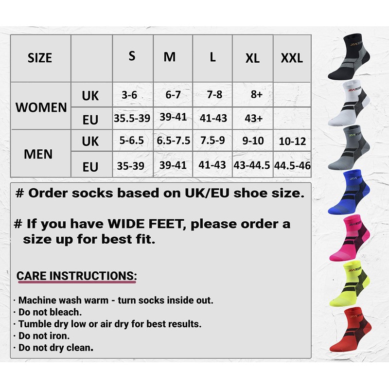 ZaTech Plantar Fasciitis Sock, Compression Socks (Gray/Black, Medium)