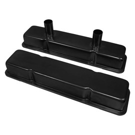 1958-86 Compatible/Replacement for Chevy Small Block 283-305-327-350-400 Circle Track Racing Steel Valve Covers - Black