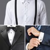 LOYALLOOK 8pcs Mens Carbon Fiber Cufflinks and Shirt Studs Set