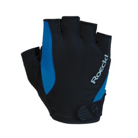 Roeckl Sports Cycling Gloves Basel, Performance Unisex Finger Gloves, Black/Blue 6.5