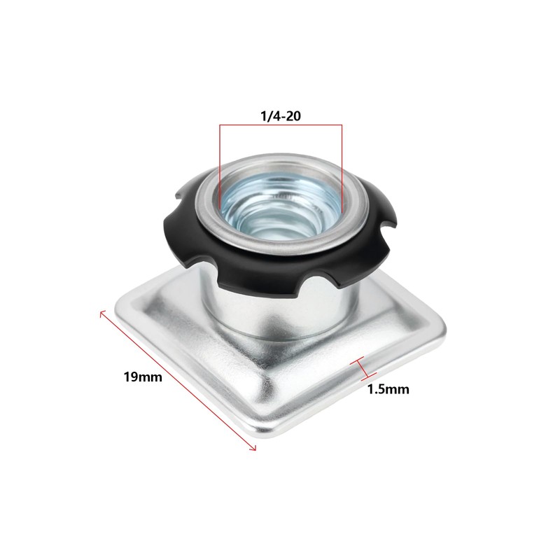 EMSea 8-Piece Square Tube Insert Metal Thread Insert with Star