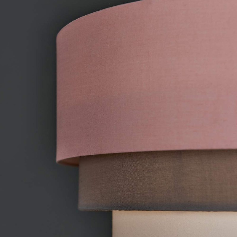 MiniSun | Round Modern 3 Tier Pink and Grey Fabric