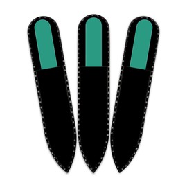 Mont Bleu Colour Crystal Nail File in Black Pouch - Small - Purse Size - Czech Tempered Glass - Handmade in Czech Republic