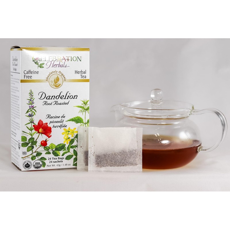 CELEBRATION HERBALS Dandelion Root Roasted Tea Organic 24 Bag, 0.02