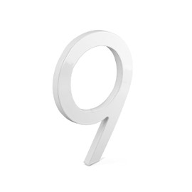 Montague Metal Products MHN-06-F-WE1-9 Solid Brushed Aluminum Modern Floating Address House Numbers, 6", Powder Coated White
