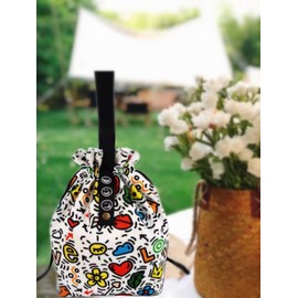 DAROSS Lunch Bag, Reusable Small Lunch Bag，Lunch Sack，Cute Lunch Bag，Drawstring Lunch Bag (Colour)