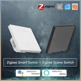 ZMIN Switches Zigbee3.0 Tuya Smart Push Button Light/Scene Switch Smart Life APP Remote Control Voice Control 3 Gang Scene Switch Star Ring