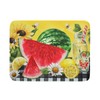 Dish Drying Mat Watermelon Summer Fruit Bee Flower Check Yellow