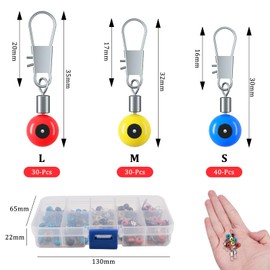 INNAL 100 Piece Fishing Swivel Set Fishing Barrel Swivels Fishing Swivels with Carabiner Fishing Swivel Swivel Assortment Fishing Accessories Includes 3 Sizes