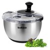 SveBake Stainless Steel Salad Spinner, 4.2 Qt Vegetable Washer, BPA-Free