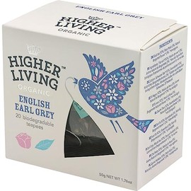 Higher Living Organic English Earl Grey Tea - 20 Teabags/50g (Pack of 1) | Blend of Black Tea & Bergamot Oil | Helps Support Immune System | Refreshing & Soothing Properties | Caffeinated